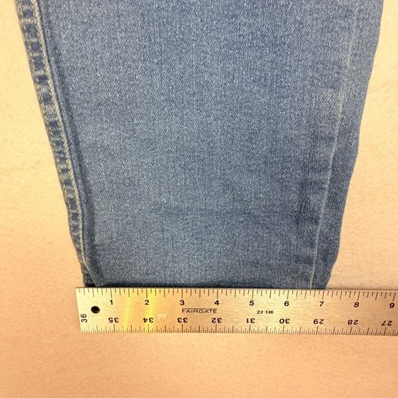 Signature by Levi Strauss Heritage High Rise Straight Distressed Jeans Blue 10 - Picture 3 of 11
